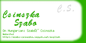 csinszka szabo business card